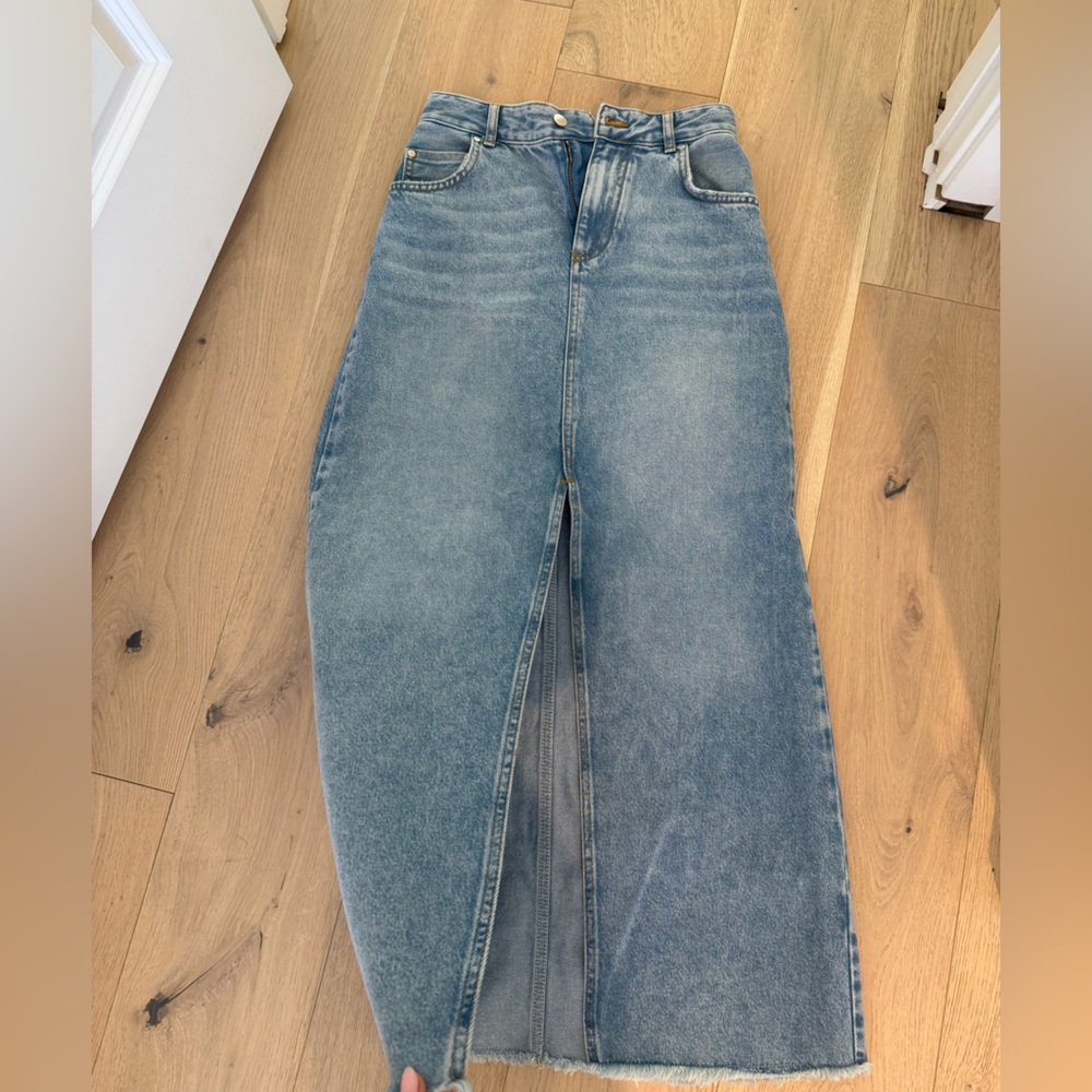 PILCRO Denim Maxi Skirt